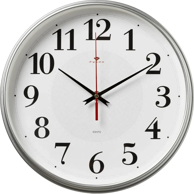 Часы настенные круг d=29см, корпус серебрян Серебряные ромбы арт.2940-105