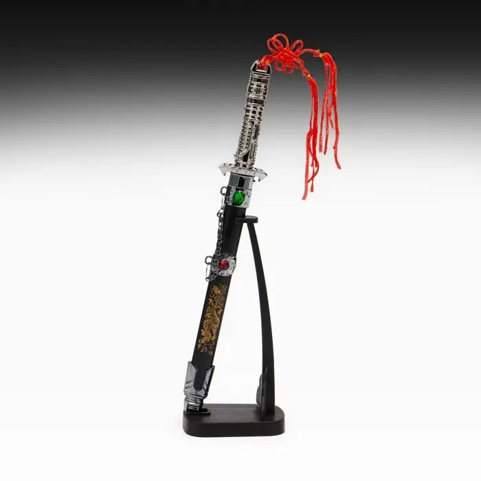 Макет оружия &laquo;Сувенирный кинжал на подставке 2в1. Кристаллы&raquo;, на ножнах дракон, рукоять в форме светового меча, 26.5 см