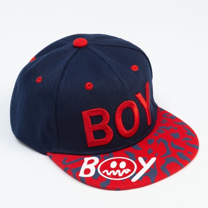 Кепка детская MINAKU BOY, чёрный/красный, размер 52-54
