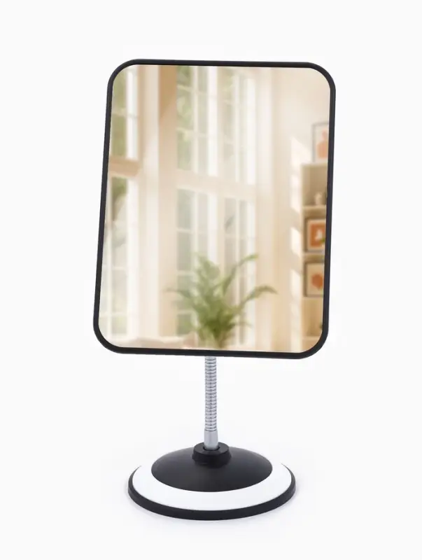 Зеркало настольное, прямоугольное, на гибкой ножке, 15&times;30 см, (14.5&times;19.5 см), МИКС