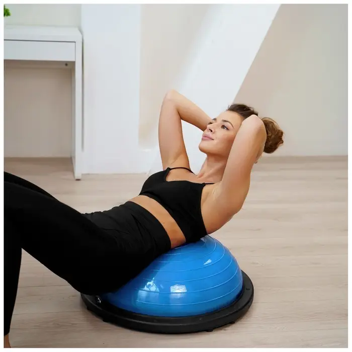 Полусфера BOSU гимнастическая ONLYTOP, 58&times;25 см, с насосом, синяя
