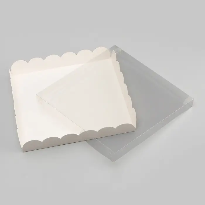 Коробка для печенья, белая, 25&times;25&times;4 см