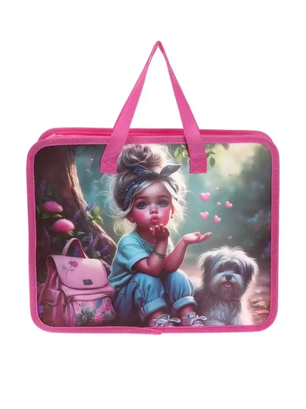 Папка с ручками &laquo;Милашка&raquo;, А4, пластиковая, 70 мм, 322&times;256 мм