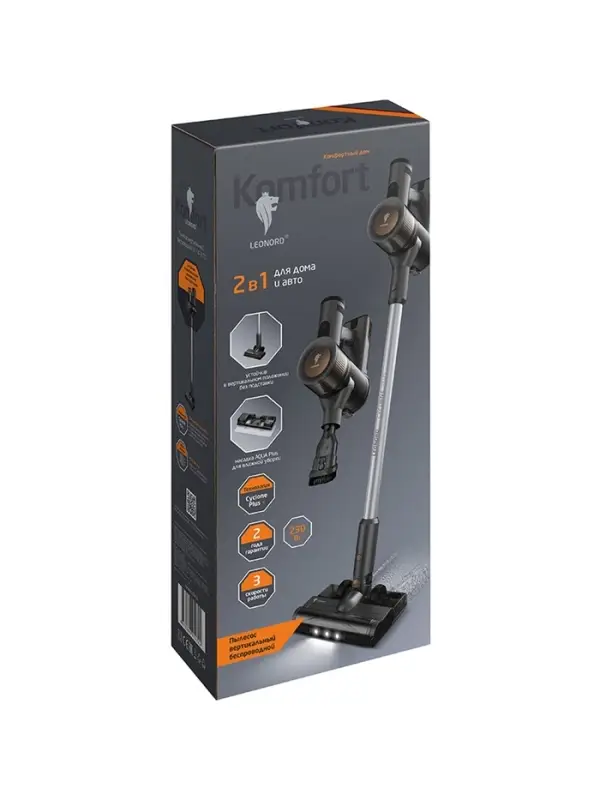 Пылесос вертикальный Leonord LE-1416 DC, беспроводной, 230Вт,0.5л,2200мАч,10кПа,3 скорости