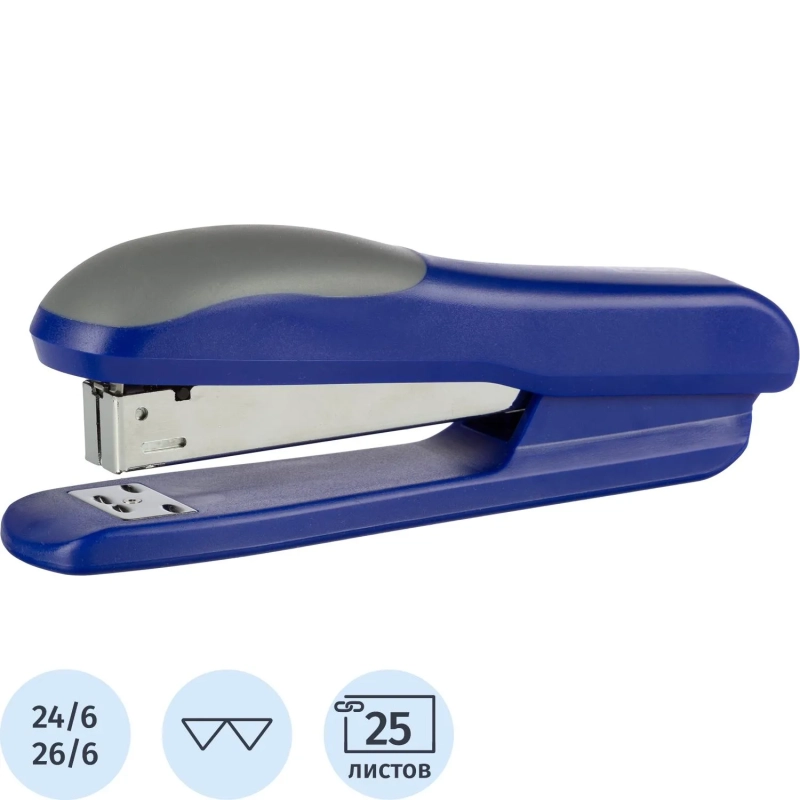 Степлер Attache Photon (№24/6-26/6) до 25 листов, пластик, синий