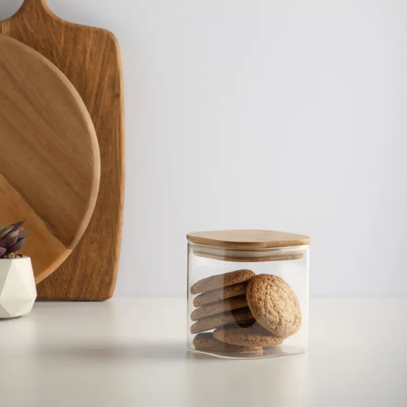 VETTA ЭКО Вуд Банка для хранения 750мл, 10,5х10х10см, стекло, бамбук