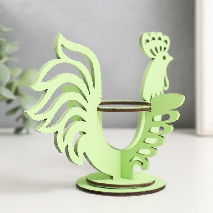 Подставка Пасхальная  Подставка Пасхальная "Петушок" 14,5х10,3х10 см (набор 5 деталей) салатовый