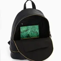 Рюкзак женский на молнии, с карманом, размер 27&times;13.5&times;33 см, чёрный