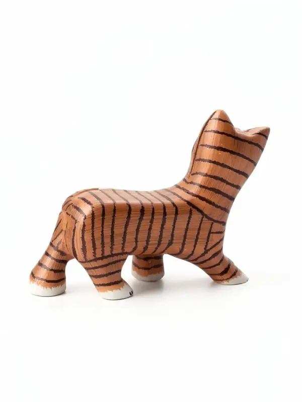Фигурка &laquo;Полосатая кошка&raquo;, 11&times;3&times;9 см, дерево, МИКС