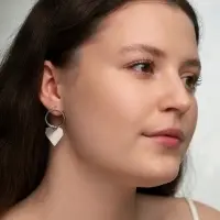 Серьги металл &laquo;Сердце&raquo;, графика, цвет серебро