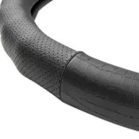 Оплетка на руль (нат. кожа) AVS GL-940M-B (размер M, черный) - Серия "Classic"