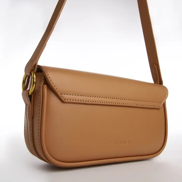 Сумка женская багет TEXTURA на молнии, 21&times;6&times;11 см, светло-коричневая