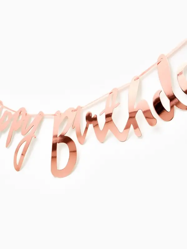 Гирлянда Гирлянда "Happy Birthday" надпись, розовое золото