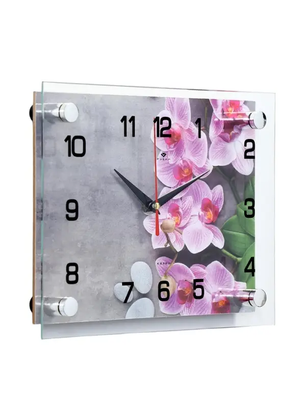 Часы настенные интерьерные &laquo;Орхидеи&raquo;, бесшумные, плавный ход, 20&times;26 см
