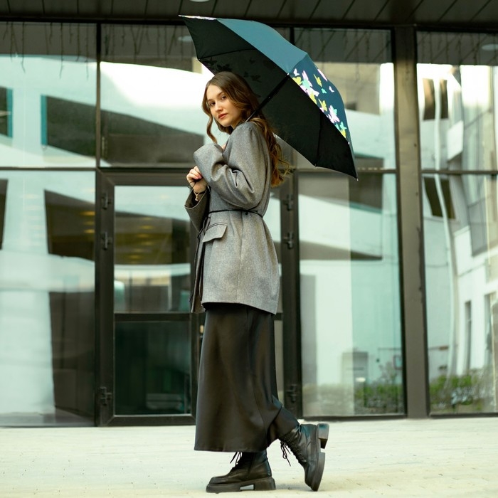 Зонт женский механический «Яркие бабочки», 8 спиц, d=95, цвет чёрный Зонт женский механический «Яркие бабочки», 8 спиц, d=95, цвет чёрный