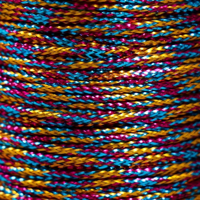 Сутажный шнур на бобине Сутажный шнур на бобине "Радуга" намотка 15 м толщина 2 мм 4,3х4,7х4,7 см