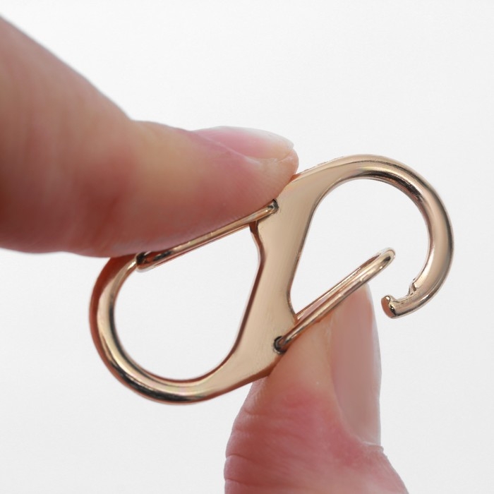 Карабин металлический, двойной, 40 × 18 мм, 5 шт, цвет золотой Карабин металлический, двойной, 40 × 18 мм, 5 шт, цвет золотой