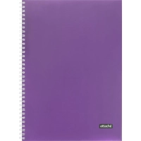 Бизнес-тетрадь А4 96л Attache Metallic Фиолет клетка, греб, картон, фольга