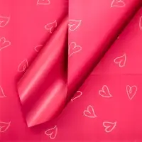 Пленка для цветов и букетов, в листах, 57х57±1 см, красный, 65 мкм