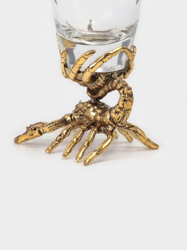 Рюмки для водки "Скорпион", подарочный набор на 3 персоны, рюмка 50 мл, золото