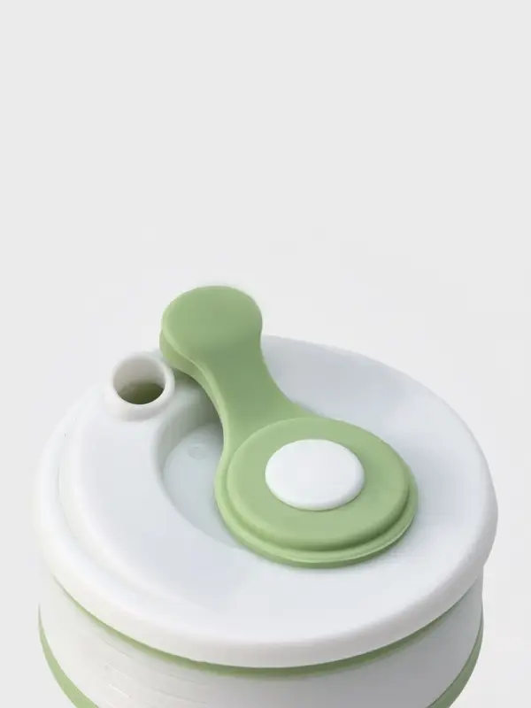 Стакан складной с крышкой Доляна &laquo;С собой&raquo;, 350 мл, 8.5&times;14 см, фисташковый