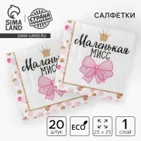 Салфетки бумажные &laquo;Маленькая мисс&raquo;, 25&times;25 см, набор 20 шт.