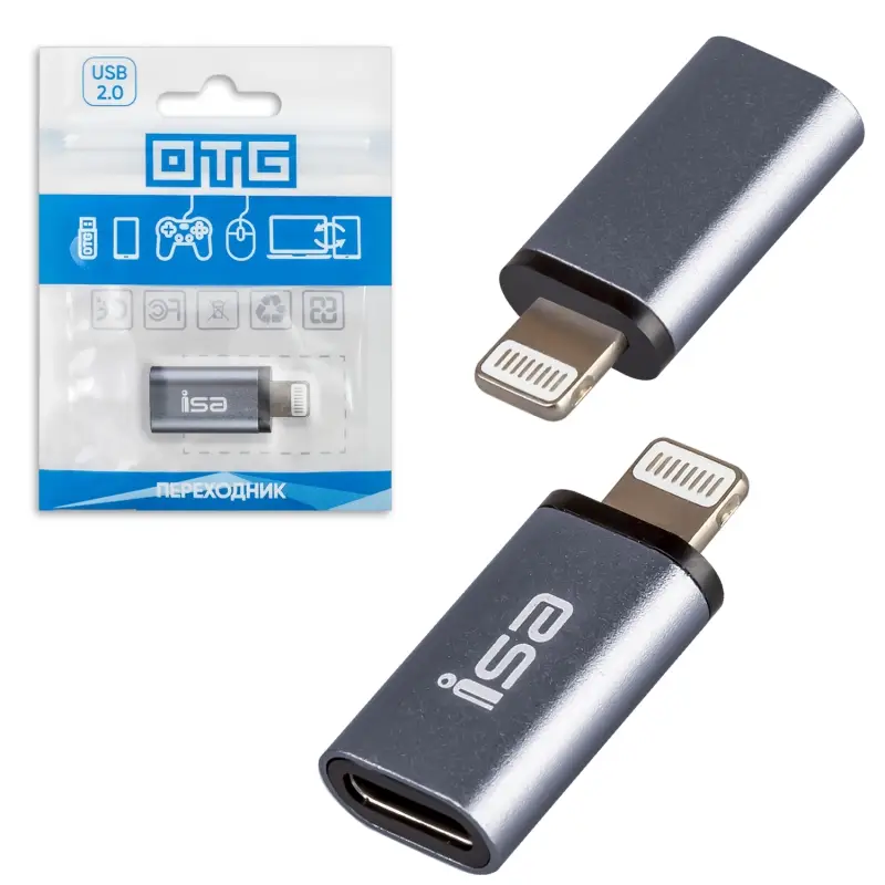 Переходник Type-C на Lightning P-04 ISA Переходник Type-C на Lightning P-04 ISA