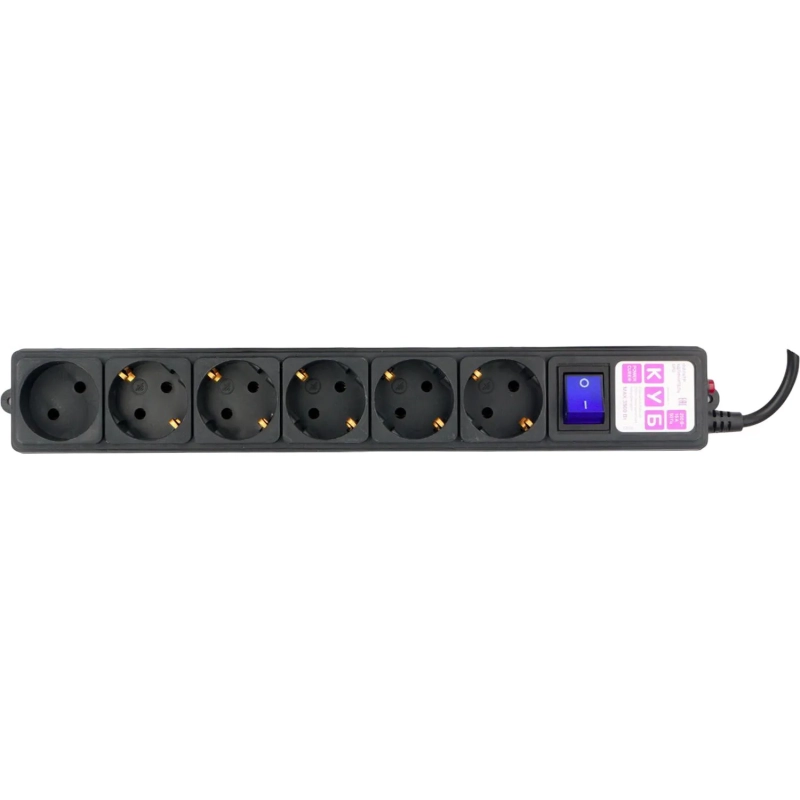 Сетевой фильтр Power Cube 6р/5м, 16А/3.5кВт, 3x1,0, черн(SPG6-B5M)