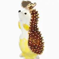 Брошь &laquo;Ёжик&raquo;, с бабочкой, цветная в золоте