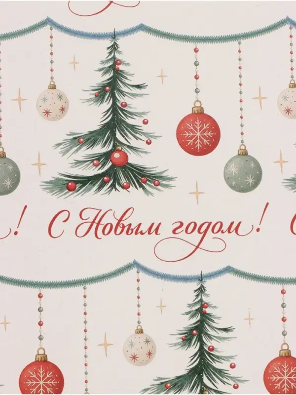 Набор упаковочной бумаги &laquo;Зимняя история&raquo;, 4 листа, глянец, 70 &times; 100 см