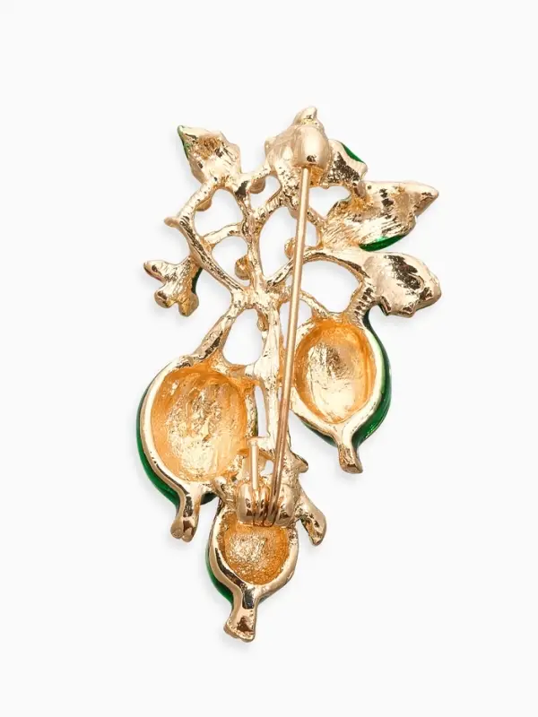 Брошь &laquo;Крыжовник&raquo;, зелёная в золоте