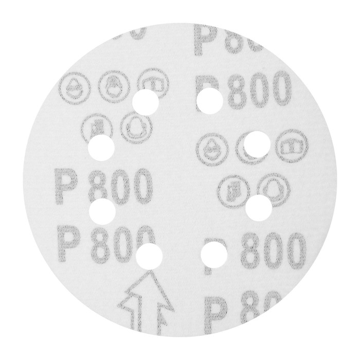 Круг абразивный шлифовальный под  Круг абразивный шлифовальный под "липучку" ТУНДРА, перфорированный, 125 мм, Р800, 10 шт.