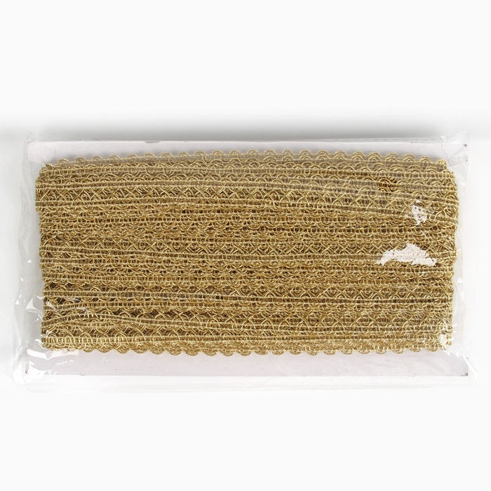 Тесьма «Ажурная» золотая, ширина 1,5 см, намотка 25 метров Тесьма «Ажурная» золотая, ширина 1,5 см, намотка 25 метров