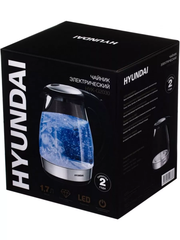 Чайник HYK-G2030 1,7л 2200Вт черный (стекло)