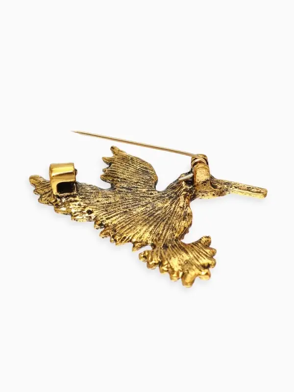 Брошь Брошь "Калибри", цветная в чернёном золоте