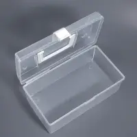 Бокс для хранения мелочей, с ручкой, 23&times;13&times;9.5 см, прозрачный/белый
