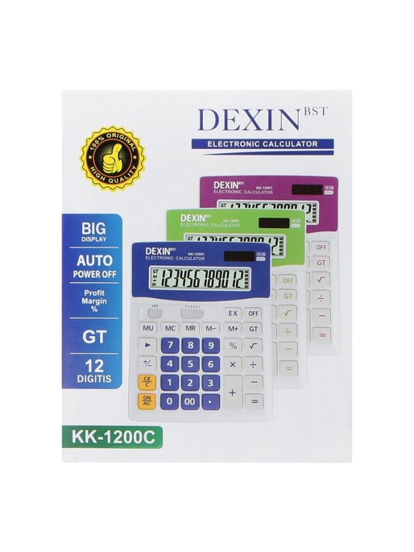 Калькулятор настольный 12-разрядный КК-1200C, белый/бордовый Калькулятор настольный 12-разрядный КК-1200C, белый/бордовый