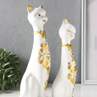 Набор фигур 2 шт. керамика &laquo;Love - коты&raquo;, со стразами, 26 см, белый