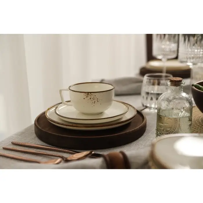 Чайная пара фарфоровая Magistro «Церера», 2 предмета: чашка 250 мл, блюдце d=16,5 см, цвет белый