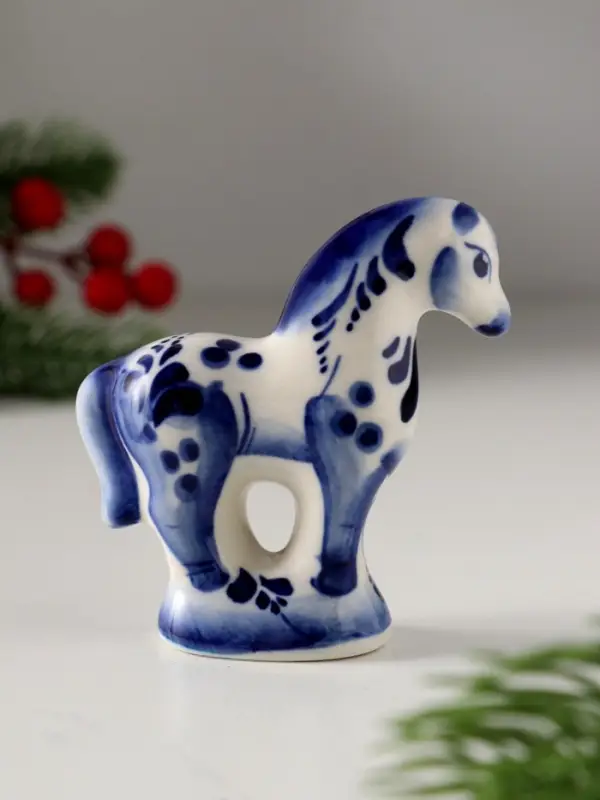 Сувенир Лошадь стоящая, 7х7см, гжель Сувенир Лошадь стоящая, 7х7см, гжель