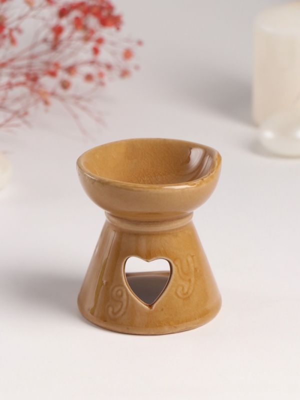 Аромалампа керамика "Я люблю тебя" жжёный сахар 7х7х7,8 см