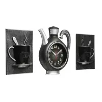 Часы настенные интерьерные для кухни &laquo;Сангино&raquo;, бесшумные, 26.5&times;24 см, черное серебро, от батарейки 1&times;АА