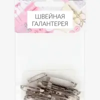 Основа для броши, 45/40/32/30/25/20 мм, набор 12 шт., цвет серебряный