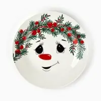 Тарелка плоская новогодняя &laquo;Снеговик Снежок&raquo;, d=20 см
