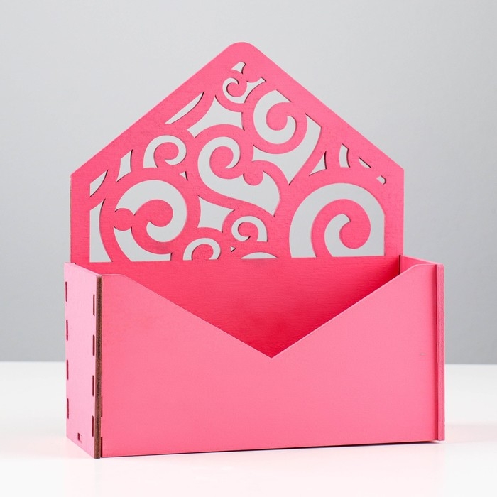Кашпо деревянное 18×6×20 см Конверт Радель  Кашпо деревянное 18×6×20 см Конверт Радель "Дуновение", розовый Дарим Красиво