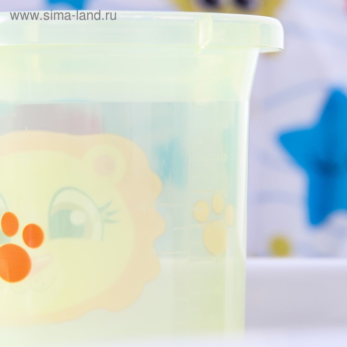Поильник детский «Львенок Лео», с твёрдым носиком, 200 мл, цвет желтый