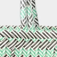 Сумка плетёная, 30&times;15&times;35 см, пластик, бирюзовая с чёрным