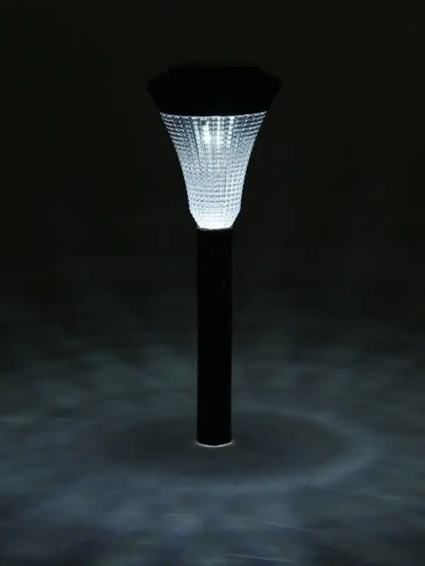 Садовый светильник &laquo;Рифлёный конус&raquo;, уличный, на солнечной батарее, 1 LED, свечение белое