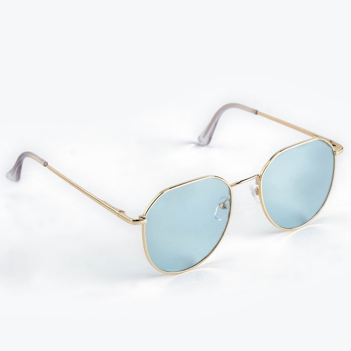 Очки солнцезащитные Очки солнцезащитные "OneSun", дужка 13 см, ширина 13 см, линза 4.5 х 5 см, бирюзовые