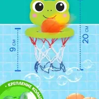 Игрушка для ванны ZABIAKA &laquo;Водные забавы&raquo;, лягушка, 3 мячика